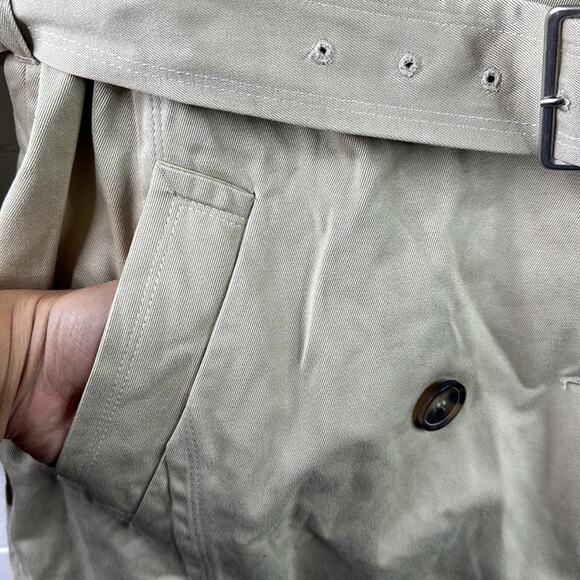 COMPTOIR DES COTONNIERS Tan Cotton Trench Coat Jacket‎ Double Breasted Size 42 - Picture 9 of 10